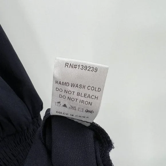 Pomander Place by Tuckernuck Navy Blue Crepe Kenzo Mini Dress sz XS Tiered NWOT - Picture 5 of 5